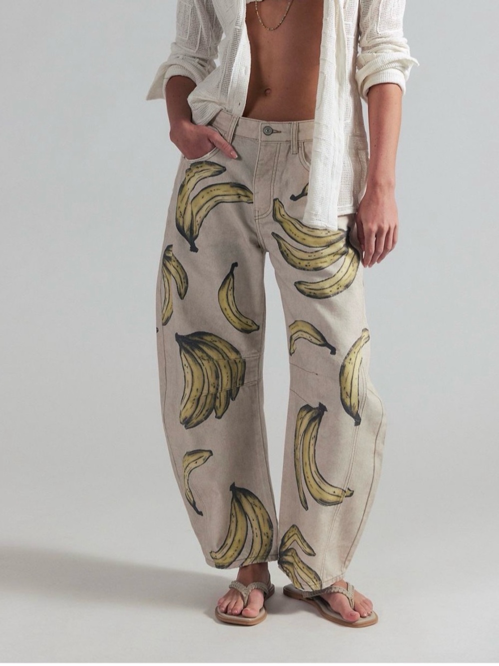 Free People We The Free Banana Good Luck Barrels NWT 27
